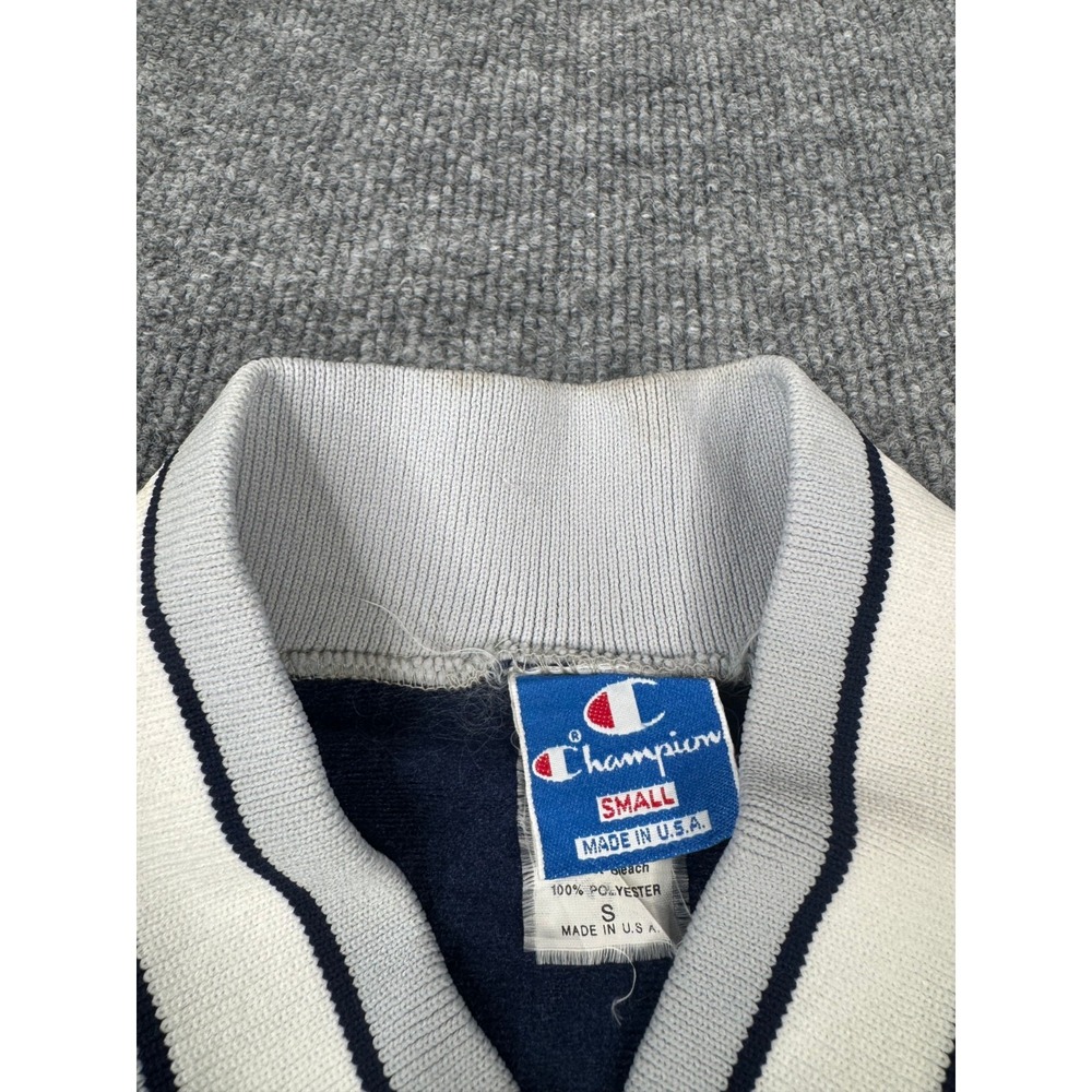 Vintage Champion USA V-Neck Pullover Windbreaker Navy White Trim Size Small 90s - Picture 16 of 16